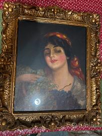Dipinto d’epoca con figura femminile
