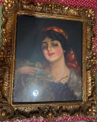 Dipinto d’epoca con figura femminile