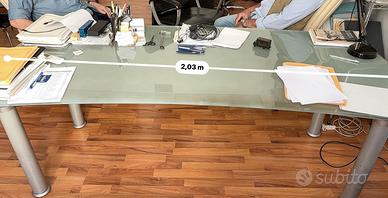 Scrivania Ufficio vetro satinato marca