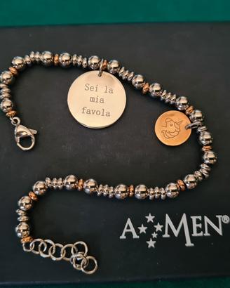 Bracciale AMEN dorato e argentato