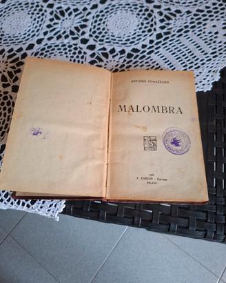 vecchio libro Malombra 1925