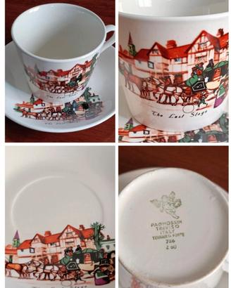 Set n.3 tazze da thè con piattini ceramica" The la