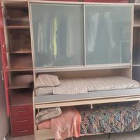 Cameretta a Ponte tre letti con armadio 