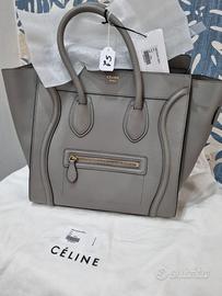 BORSA CELINE LUGGAGE MINI IN PELLE GRIGIO  *NUOVA*