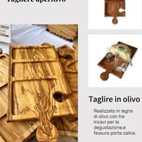 Tagliere aperitivo con insenatura porta calice