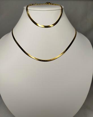 Set Collana + Bracciale  Snake in Argento Sterling