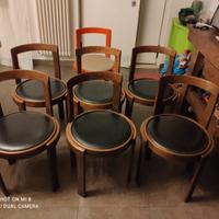 Set di sette sedie Mid Century anni '70