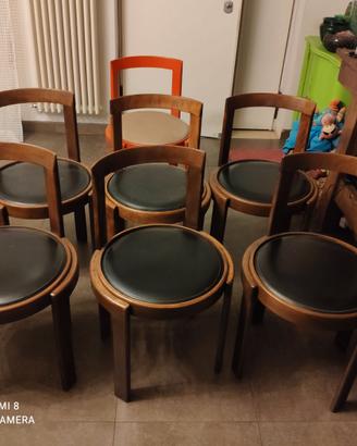 Set di sette sedie Mid Century anni '70