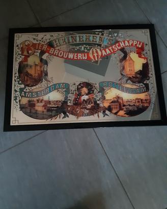 quadro a specchio anni 70  Heineken