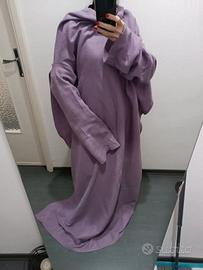 COPERTA  con MANICHE IN PILE LILLA