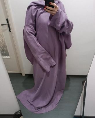 COPERTA  con MANICHE IN PILE LILLA