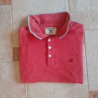 Polo Russell Athletic rossa con bordi bianchi