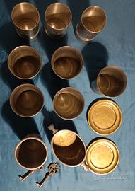 Lotto Vintage 9 Bicchieri Harting in Peltro Chiavi