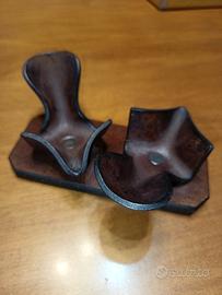Porta pipe cuoio e legno