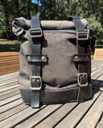 Borsa Unit Garage U001 in pelle e canvas