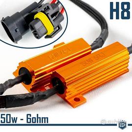 RESISTENZE 50W-6 OHM Kit Led H8 SPEGNI SPIA Errore
