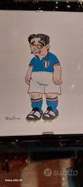 quadretto caricatura Frattini.  vintage 