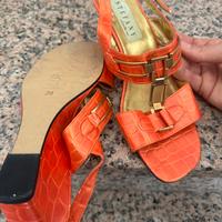 Sandali estivi Arancio con zeppa bassa tg 39