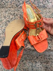 Sandali estivi Arancio con zeppa bassa tg 39