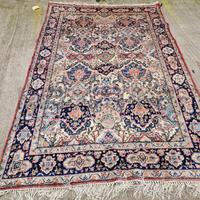 TAPPETO BLU/ROSA FLOREALE