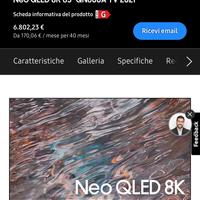 Tv samsung neo qled 8k qn800a 85