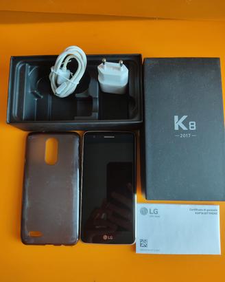 telefono Lg K8 2017 colore cipria con custodia 