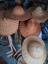 6 cappelli in paglia e bambù vintage