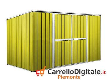 Casetta giardino in Acciaio 345x186cm 6mq giallo