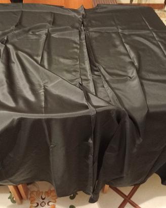 spolverino in raso nero maxi 