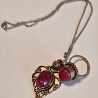 Set anello e collana cin ciondolo vintage