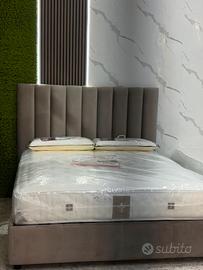 Letto contenitore matrimoniale testata alta