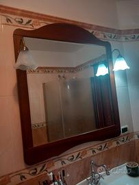 Specchio da bagno in legno 