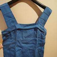 Top sartoriale seta azzurro