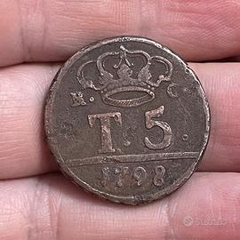 5 tornesi Regno di Napoli Ferdinando IV anno 1798