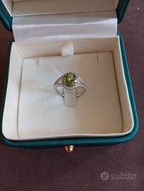 Anello platino con zaffiro con certificato