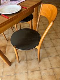4 sedie da cucina salone legno massello col rovere