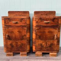 Coppia antichi comodini stile art deco anni 30