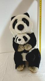 Peluche panda mamma e cucciolo 32cm circa