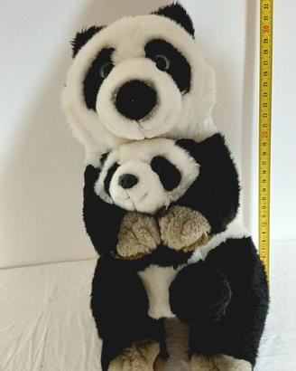 Peluche panda mamma e cucciolo 32cm circa