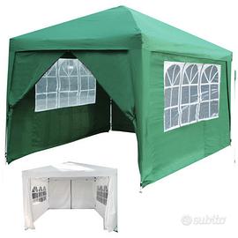 GAZEBO PIEGHEVOLE 3x3 GIARDINO CON TELI LATERALI