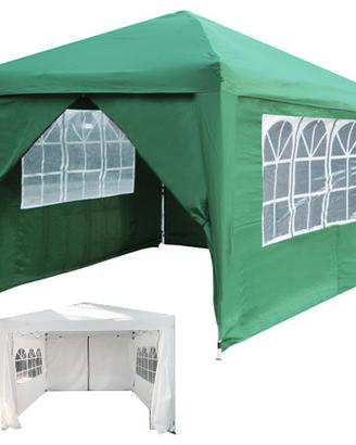 GAZEBO PIEGHEVOLE 3x3 GIARDINO CON TELI LATERALI