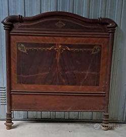 Testiera e pediera antica ferro laccato e decorato