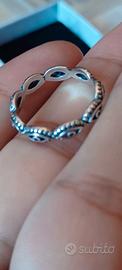 anello in argento sterling a occhi con zirconi tur