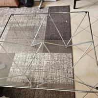 Tavolino con piano in vetro cristallo