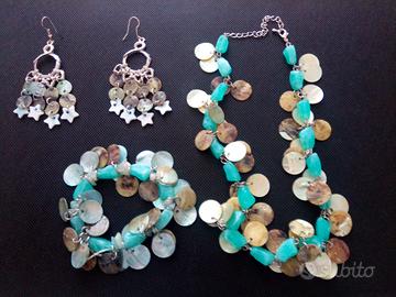 Set collana, bracciale, orecchini e anello