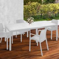 Set da giardino con 4 sedie bianco