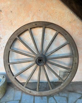 Ruota carro in legno. Diametro 155