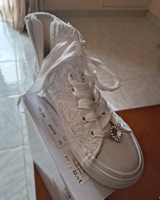 scarpe ginniche bianche n.33 per prima comunione 