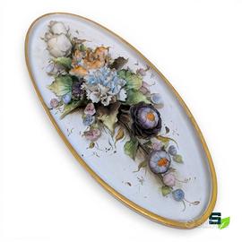 CAPODIMONTE CORNICE CON FIORI DA APPENDERE