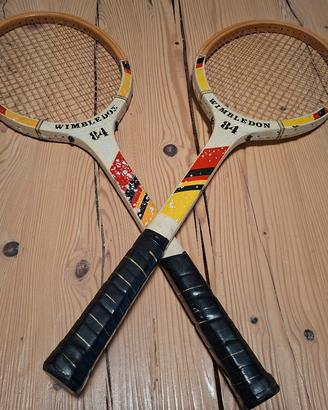 coppia di racchette da tennis Wimbledon 84 vinta